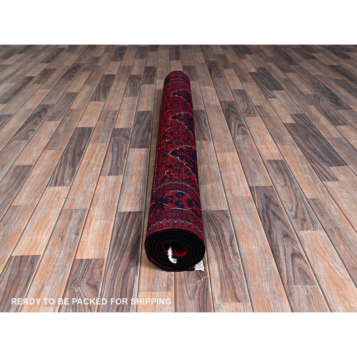 5'0" x 6'11" New Hand Knotted Red Wool Rectangle Oriental Rug - MOA102661