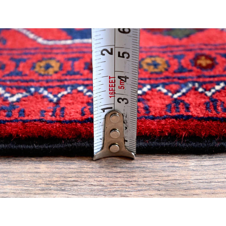 5'0" x 6'11" New Hand Knotted Red Wool Rectangle Oriental Rug - MOA102661