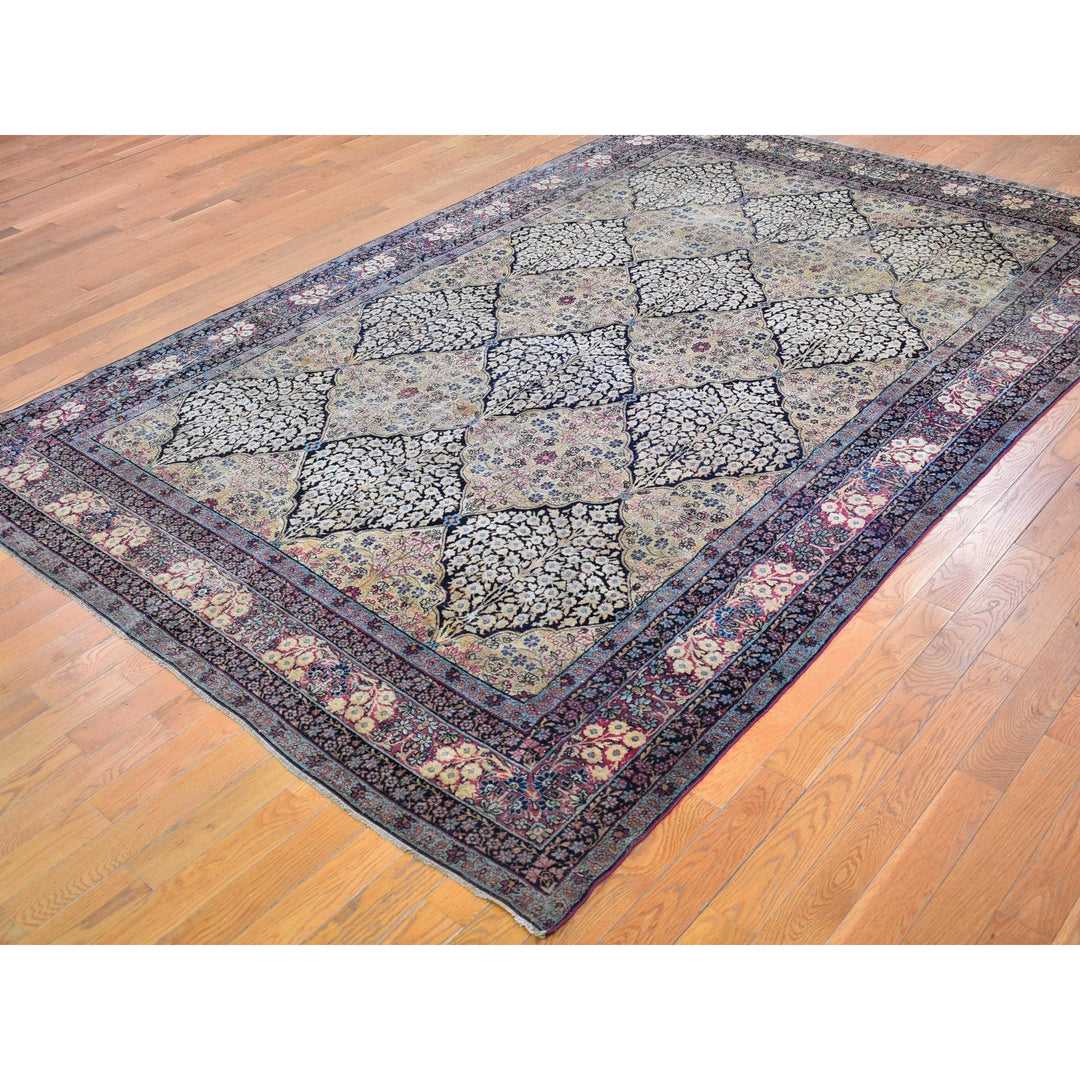 7'0" x 10'5" Vintage Hand Knotted Beige Wool Rectangle Oriental Rug - MOA10266259