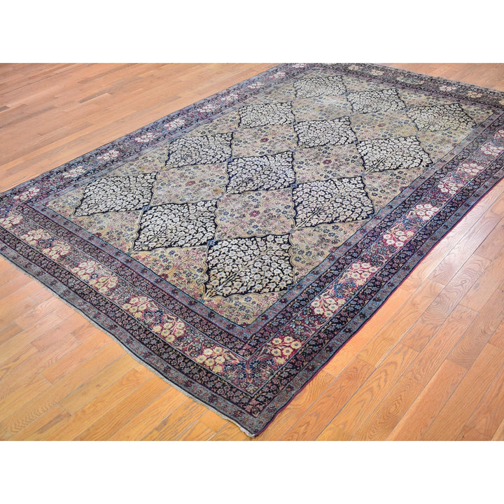 7'0" x 10'5" Vintage Hand Knotted Beige Wool Rectangle Oriental Rug - MOA10266259