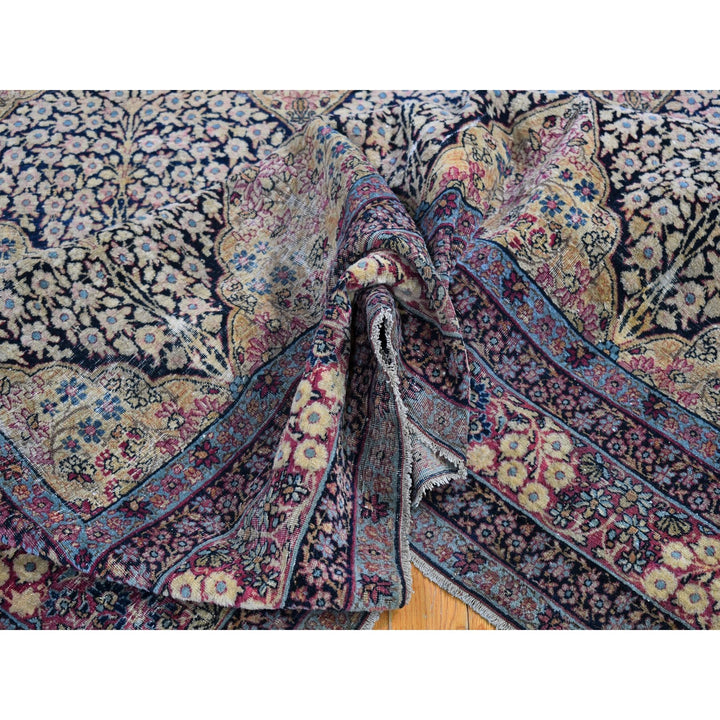 7'0" x 10'5" Vintage Hand Knotted Beige Wool Rectangle Oriental Rug - MOA10266259