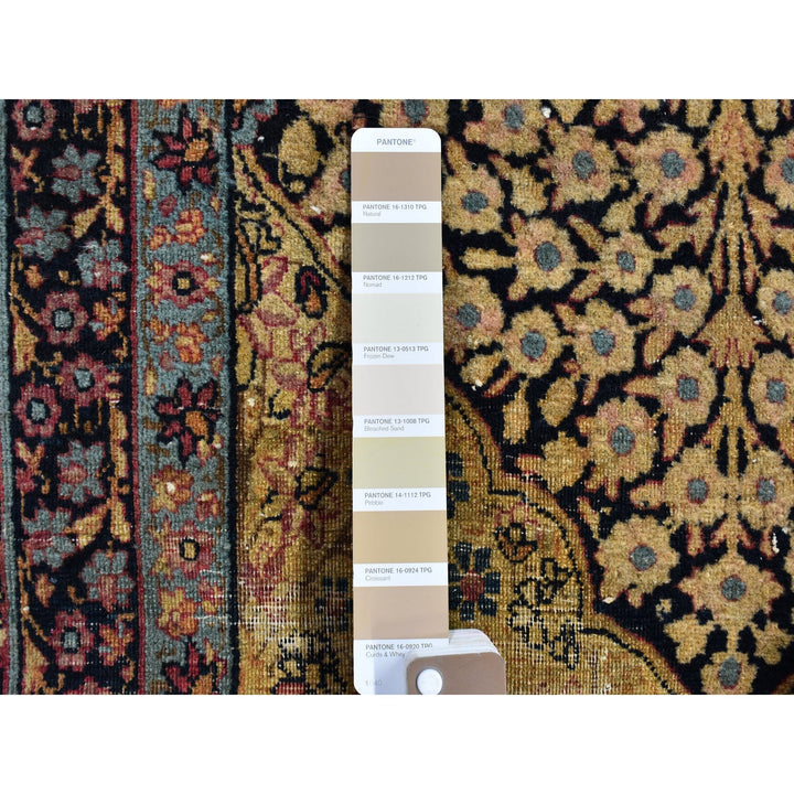 7'0" x 10'5" Vintage Hand Knotted Beige Wool Rectangle Oriental Rug - MOA10266259