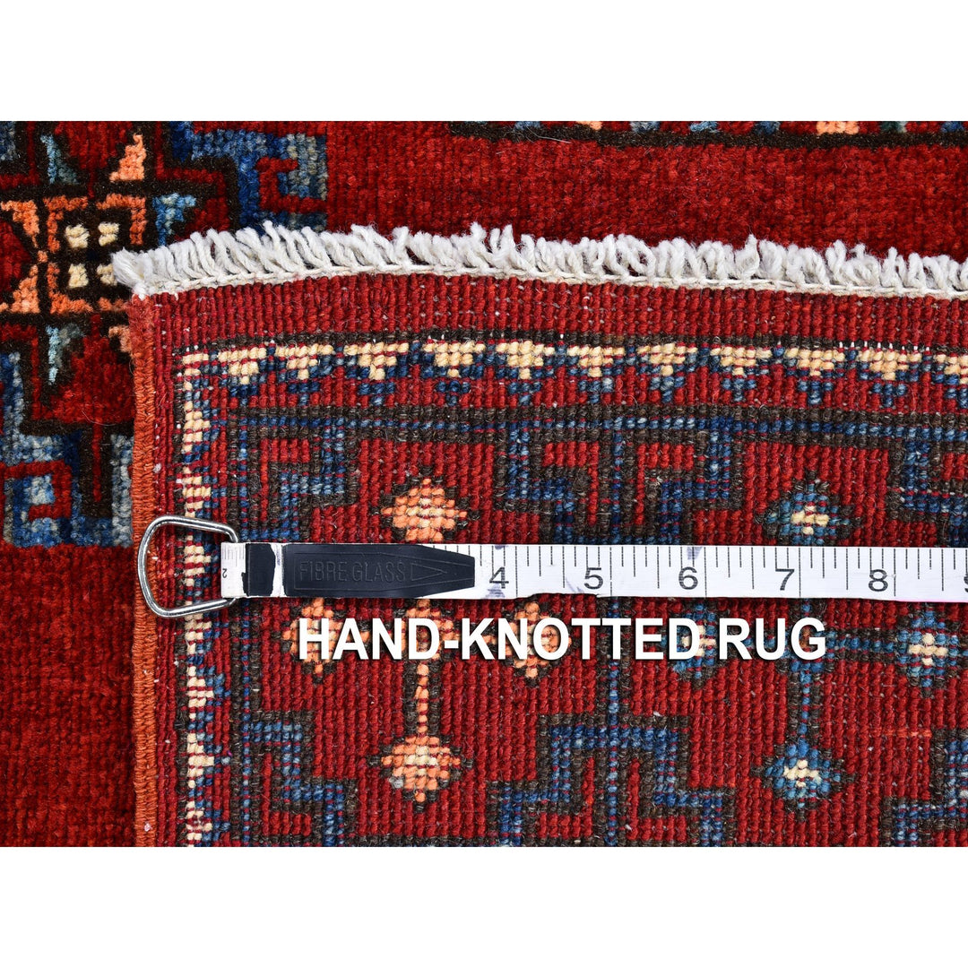 3'4" x 4'8" New Hand Knotted Red Wool Rectangle Oriental Rug - MOA10266286