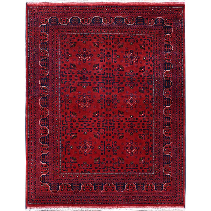4'11" x 6'4" New Hand Knotted Red Wool Rectangle Oriental Rug - MOA102662