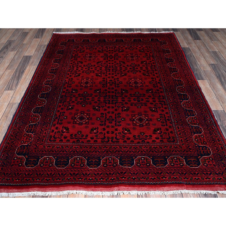 4'11" x 6'4" New Hand Knotted Red Wool Rectangle Oriental Rug - MOA102662