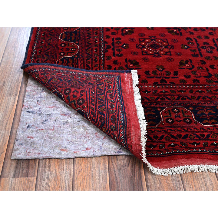 4'11" x 6'4" New Hand Knotted Red Wool Rectangle Oriental Rug - MOA102662