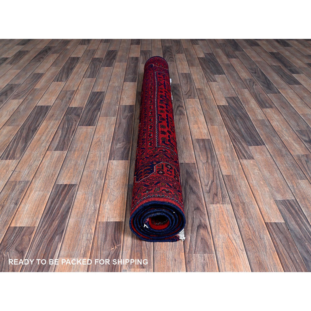 4'11" x 6'4" New Hand Knotted Red Wool Rectangle Oriental Rug - MOA102662