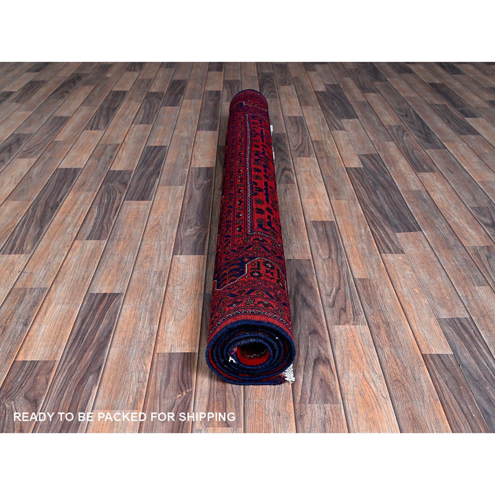 4'11" x 6'4" New Hand Knotted Red Wool Rectangle Oriental Rug - MOA102662
