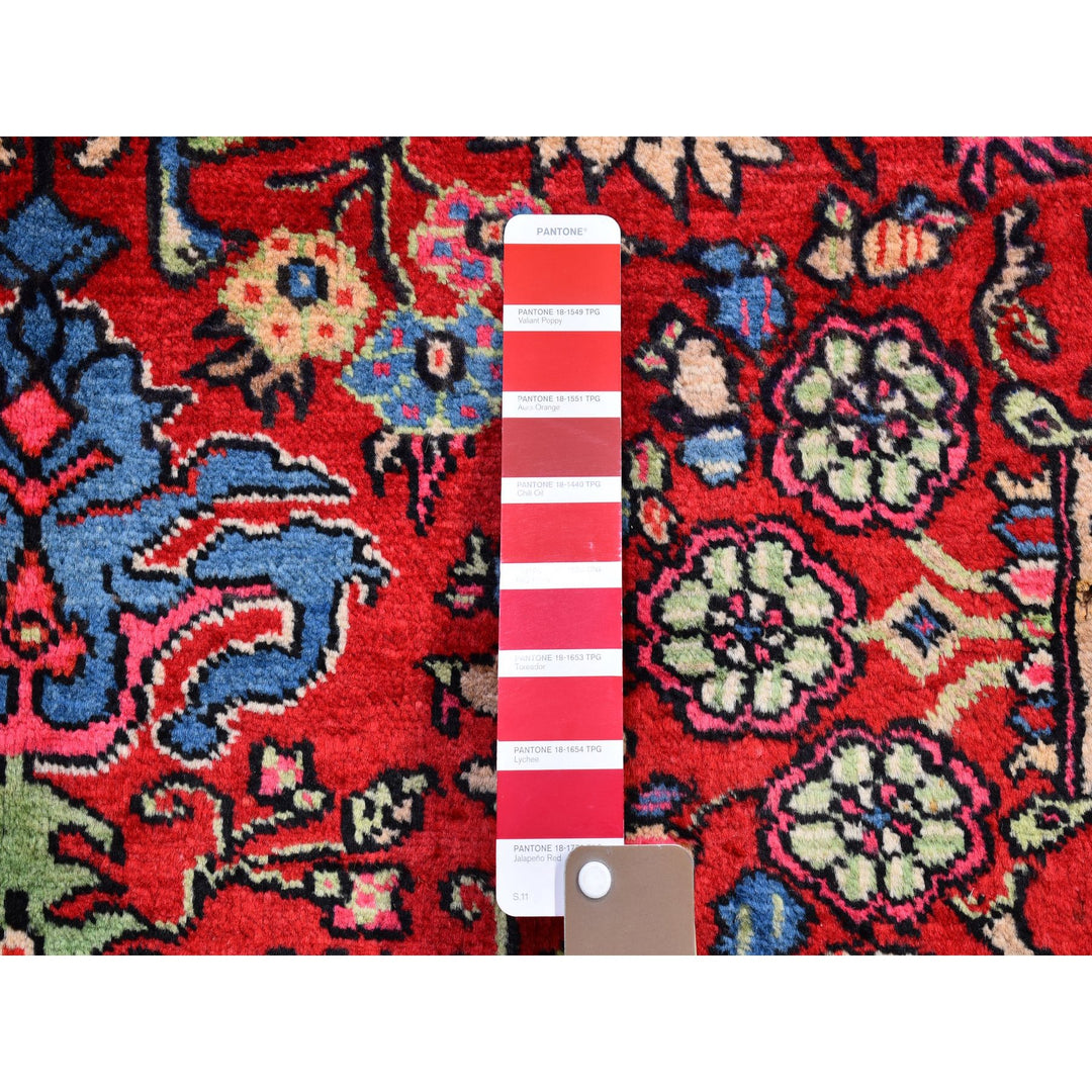 4'3" x 6'2" New Hand Knotted Red Wool Rectangle Oriental Rug - MOA10266316