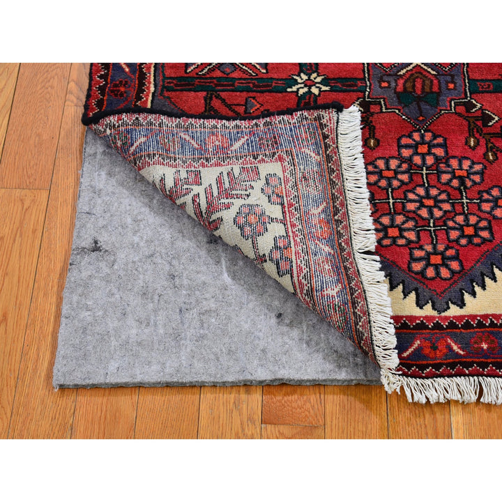 3'5" x 4'10" Vintage Hand Knotted Red Wool Rectangle Oriental Rug - MOA10266326