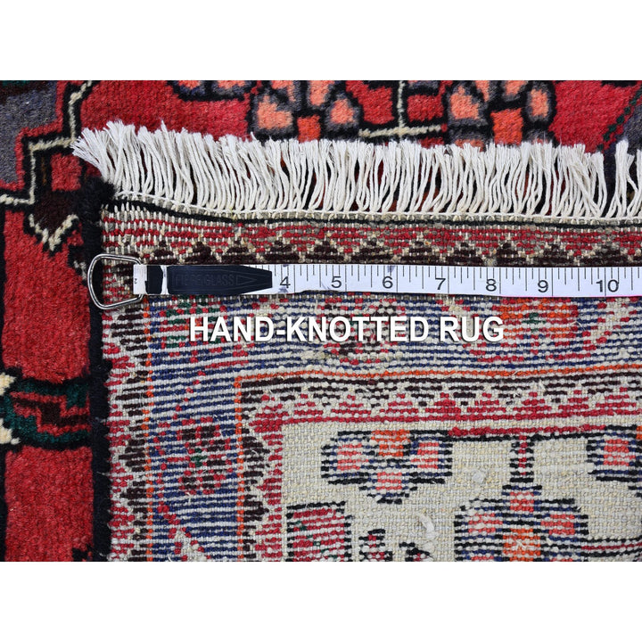 3'5" x 4'10" Vintage Hand Knotted Red Wool Rectangle Oriental Rug - MOA10266326