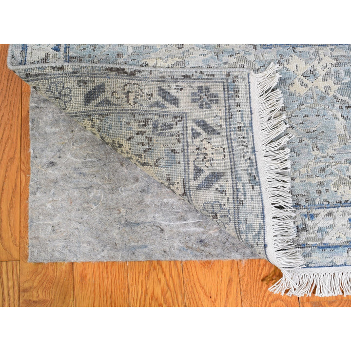 9'10" x 14'2" New Hand Knotted Ivory Wool & Silk Rectangle Oriental Rug - MOA10266446