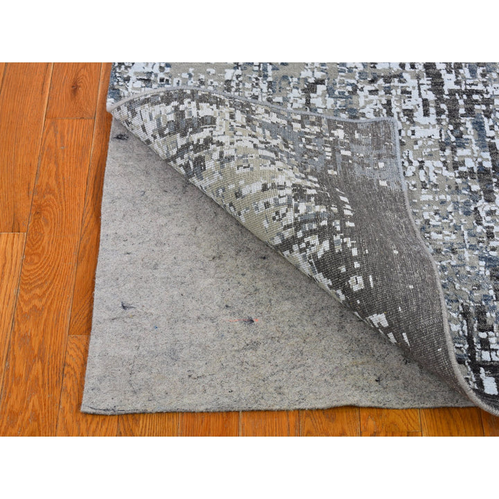 2'6" x 12'0" New Hand Knotted Grey Wool Runner Oriental Rug - MOA10266527