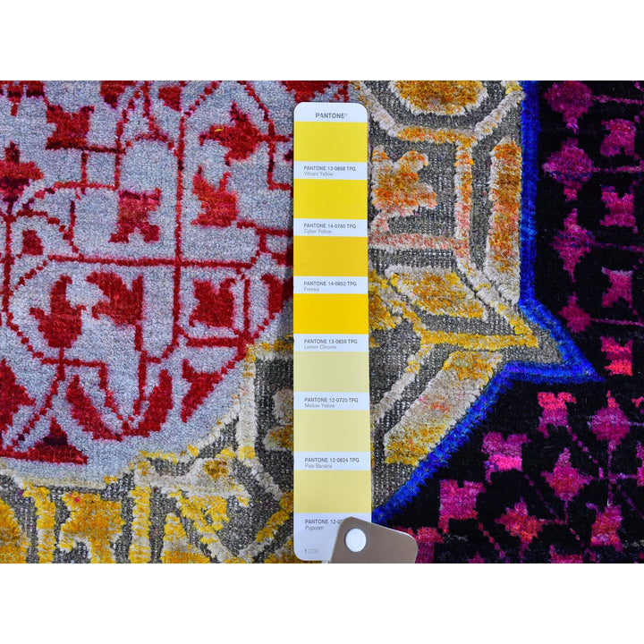 4'1" x 12'3" New Hand Knotted Yellow Cotton Rectangle Oriental Rug - MOA10266544