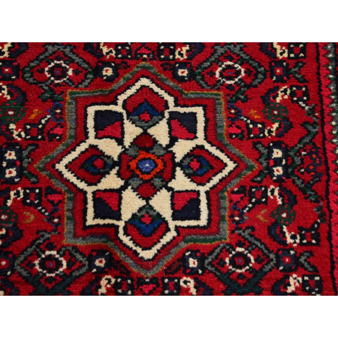 2'8" x 13'3" Vintage Hand Knotted Red Wool Runner Oriental Rug - MOA10266605