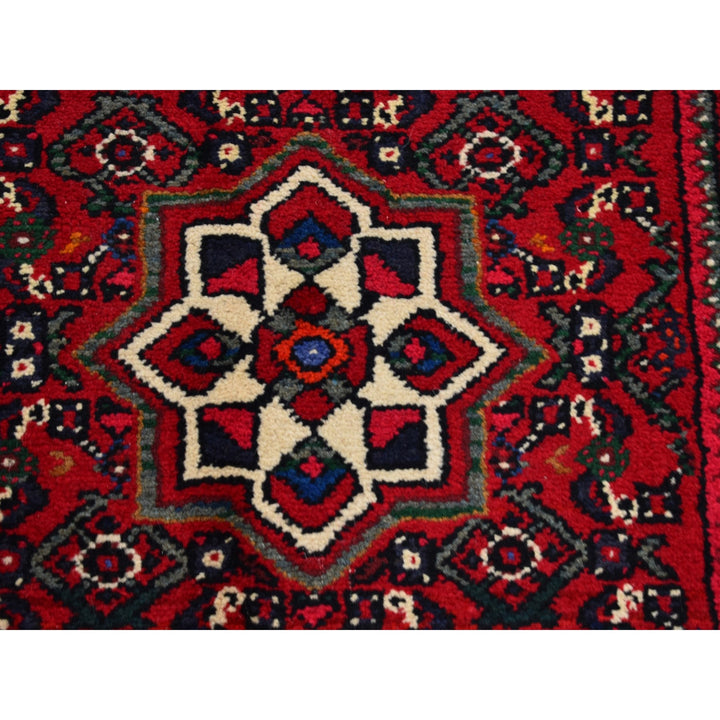 2'8" x 13'3" Vintage Hand Knotted Red Wool Runner Oriental Rug - MOA10266605
