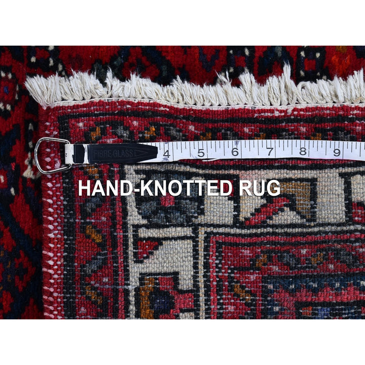 2'8" x 13'3" Vintage Hand Knotted Red Wool Runner Oriental Rug - MOA10266605