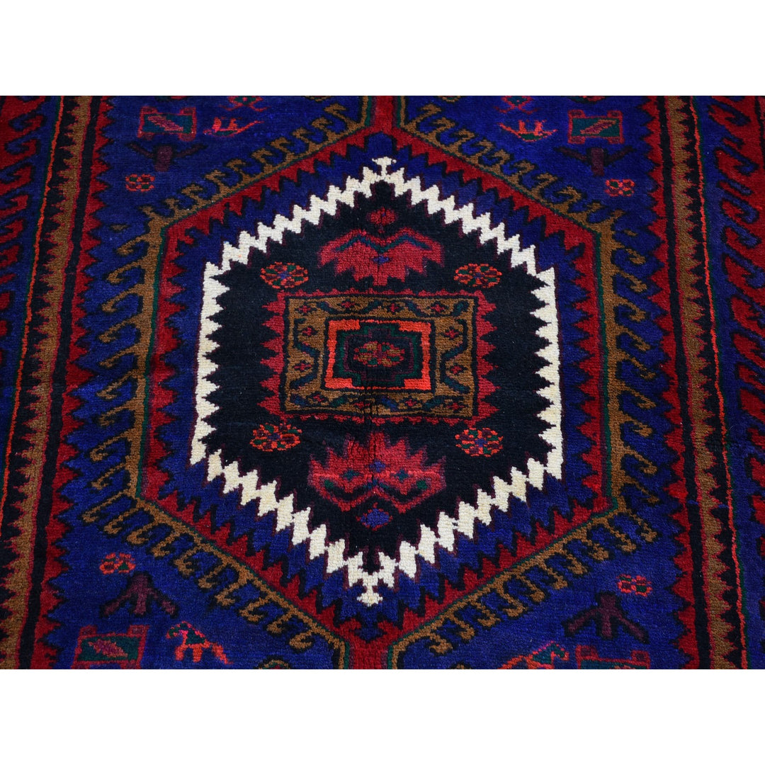 4'6" x 6'8" New Hand Knotted Red Wool Rectangle Oriental Rug - MOA10266672