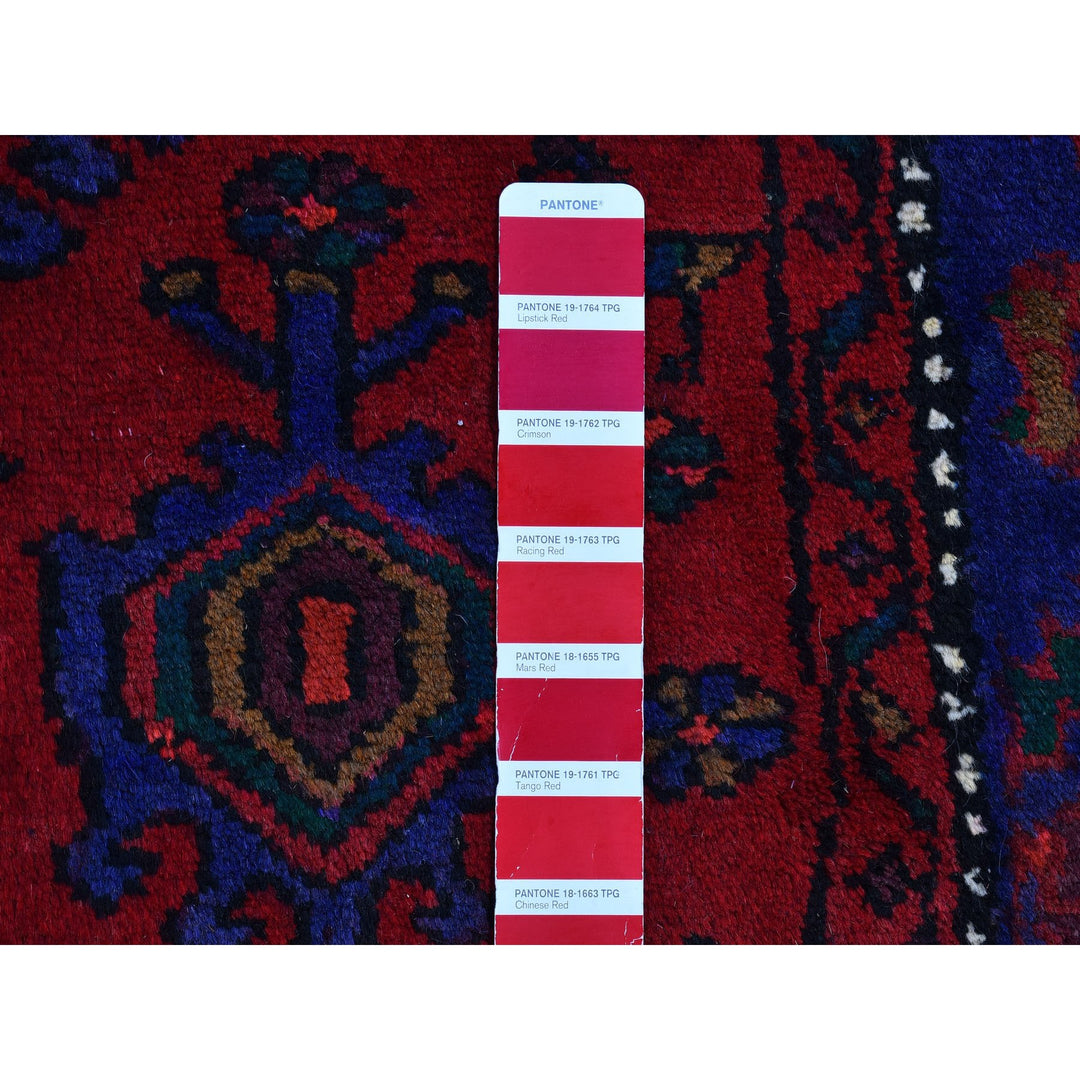 4'6" x 6'8" New Hand Knotted Red Wool Rectangle Oriental Rug - MOA10266672