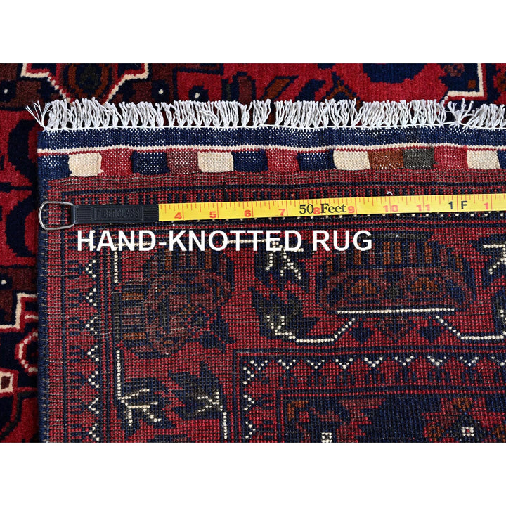 3'10" x 6'0" New Hand Knotted Red Wool Rectangle Oriental Rug - MOA102666
