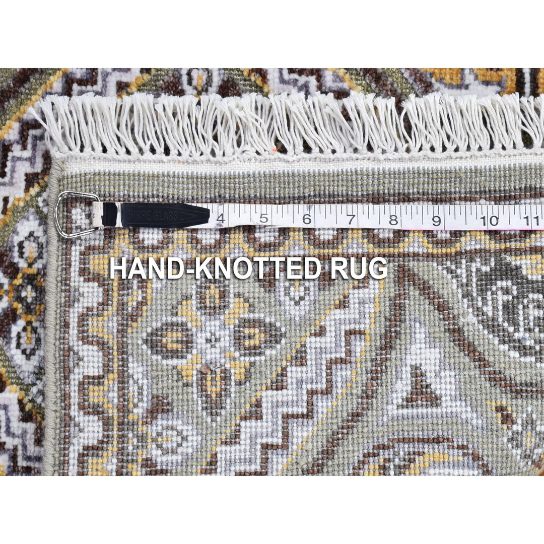 2'6" x 22'2" New Hand Knotted Brown Wool & Silk Rectangle Oriental Rug - MOA10266720