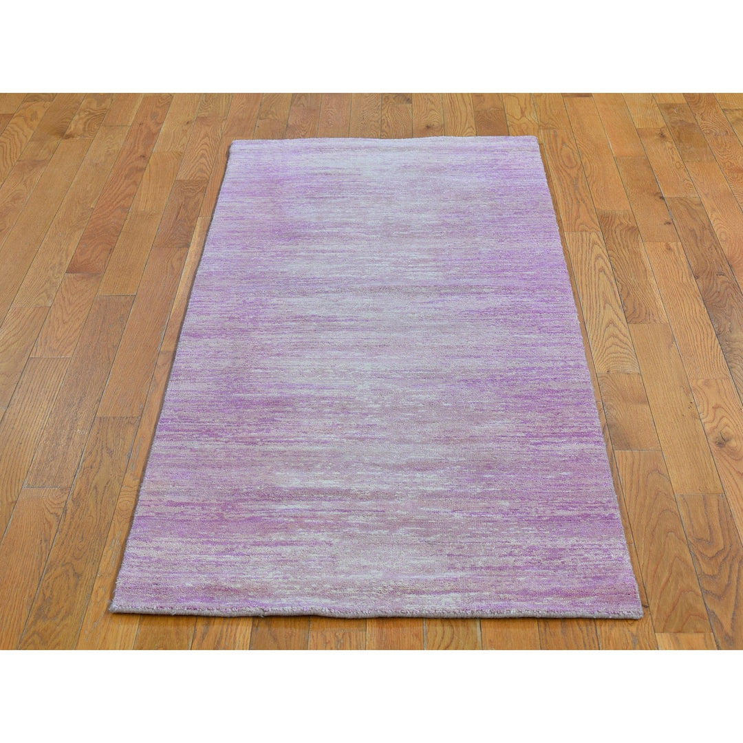 2'6" x 6'2" New Hand Knotted Pink Wool Runner Oriental Rug - MOA10266753