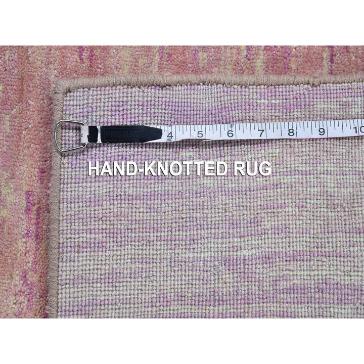 2'6" x 6'2" New Hand Knotted Pink Wool Runner Oriental Rug - MOA10266753