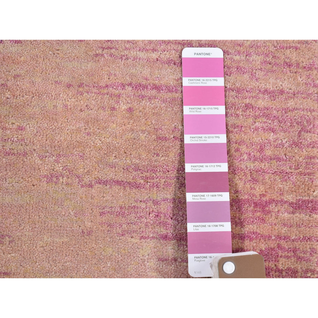 2'2" x 3'3" New Hand Knotted Pink Wool Runner Oriental Rug - MOA10266759