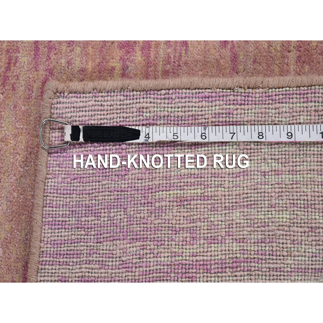 2'2" x 3'3" New Hand Knotted Pink Wool Runner Oriental Rug - MOA10266759