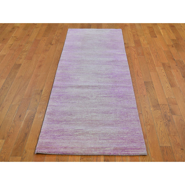 2'7" x 8'5" New Hand Knotted Pink Wool Runner Oriental Rug - MOA10266760