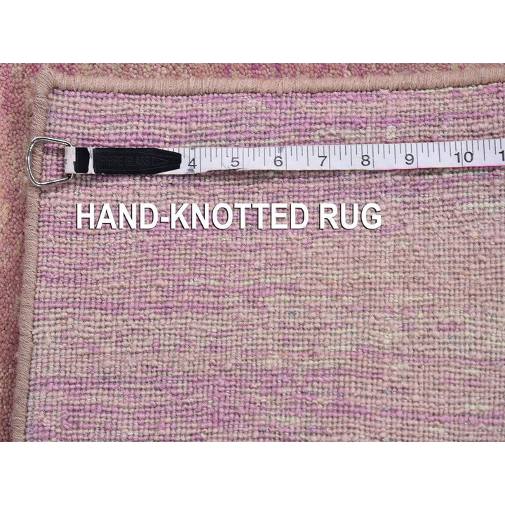 2'7" x 8'5" New Hand Knotted Pink Wool Runner Oriental Rug - MOA10266760