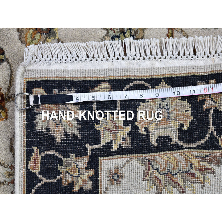 2'7" x 9'10" New Hand Knotted Ivory Wool & Silk Runner Oriental Rug - MOA10266768