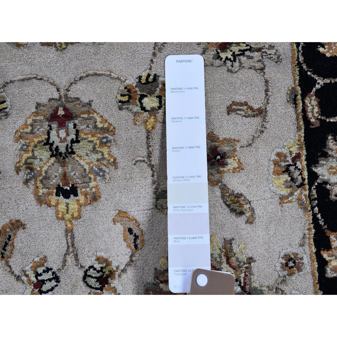 2'7" x 9'10" New Hand Knotted Ivory Wool & Silk Runner Oriental Rug - MOA10266769