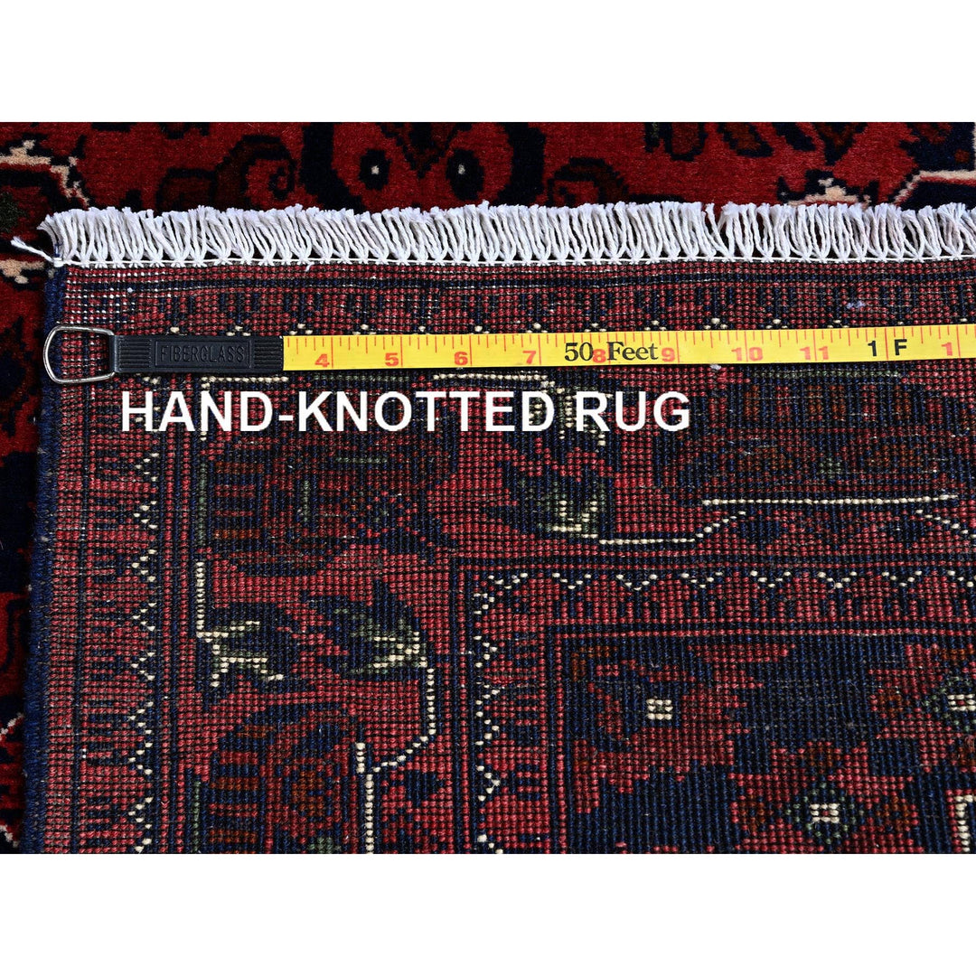 3'10" x 5'11" New Hand Knotted Red Wool Rectangle Oriental Rug - MOA102667