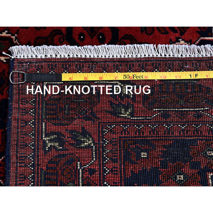 3'10" x 5'11" New Hand Knotted Red Wool Rectangle Oriental Rug - MOA102667