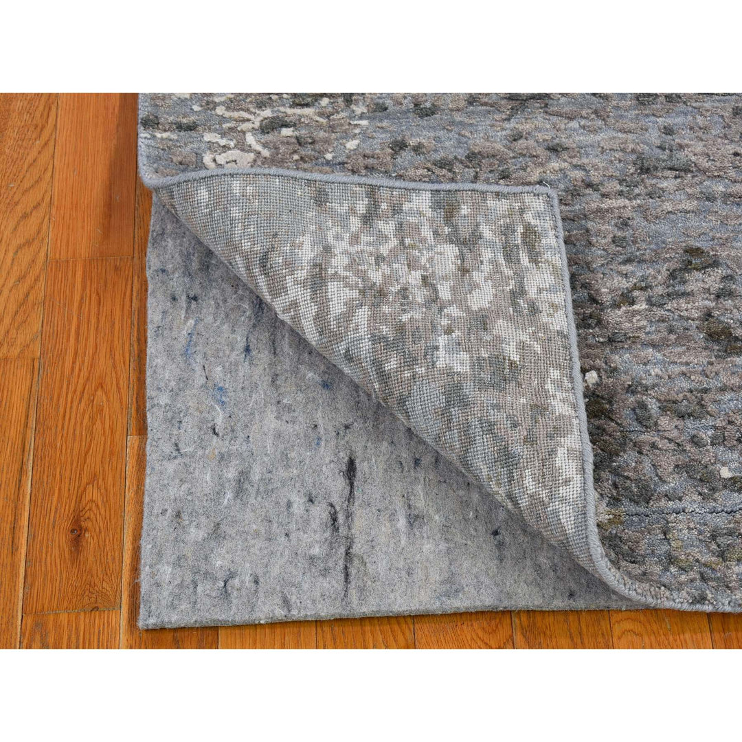 3'1" x 5'1" New Hand Knotted Grey Wool Rectangle Oriental Rug - MOA10266819