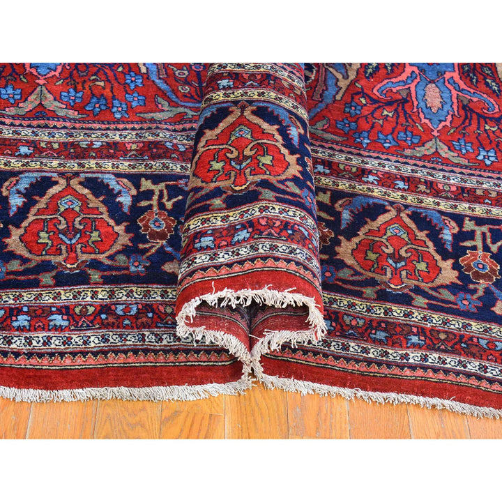 12'5" x 13'9" Vintage Hand Knotted Red Wool Rectangle Oriental Rug - MOA10266865