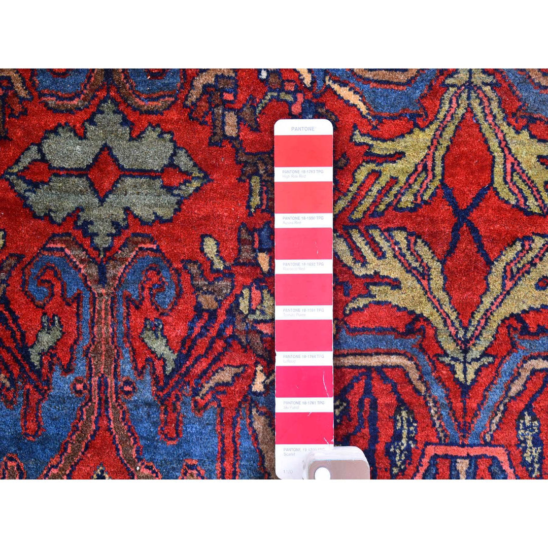 12'5" x 13'9" Vintage Hand Knotted Red Wool Rectangle Oriental Rug - MOA10266865