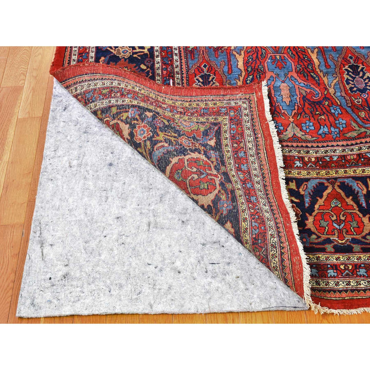 12'5" x 13'9" Vintage Hand Knotted Red Wool Rectangle Oriental Rug - MOA10266865