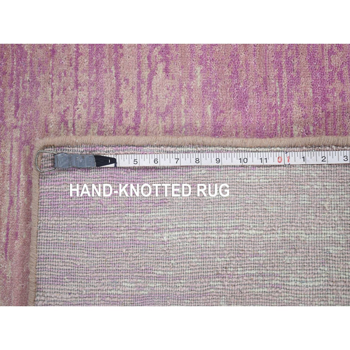 2'7" x 12'3" New Hand Knotted Pink Wool Runner Oriental Rug - MOA10266878