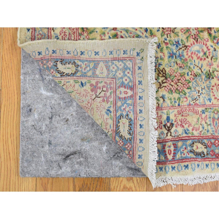 10'0" x 13'0" Vintage Hand Knotted Ivory Wool Rectangle Oriental Rug - MOA10266998