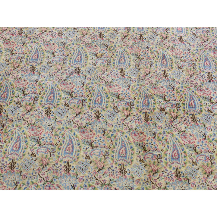 10'0" x 13'0" Vintage Hand Knotted Ivory Wool Rectangle Oriental Rug - MOA10266998
