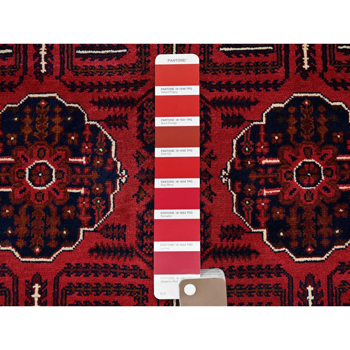 3'11" x 6'4" New Hand Knotted Red Wool Rectangle Oriental Rug - MOA102669