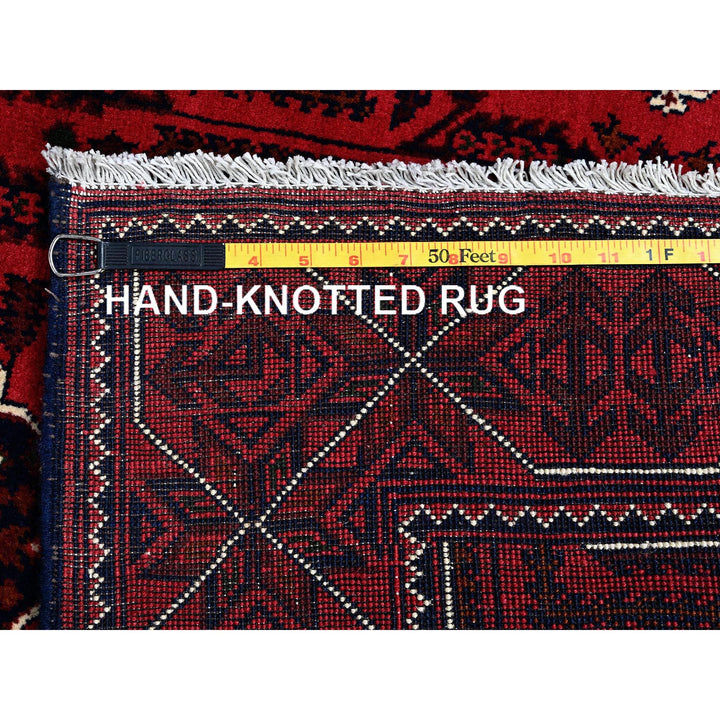 3'11" x 6'4" New Hand Knotted Red Wool Rectangle Oriental Rug - MOA102669