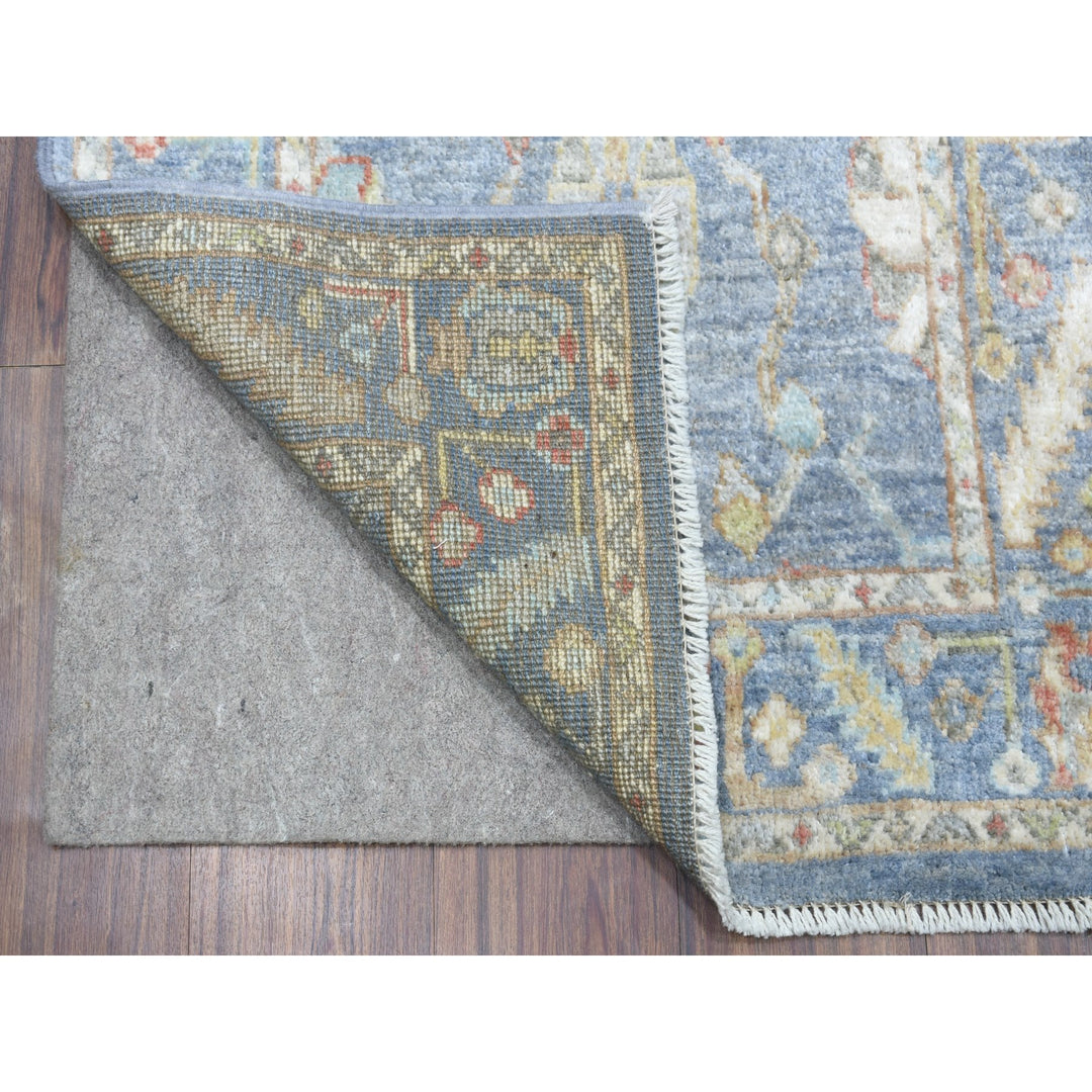 2'6" x 19'0" New Hand Knotted Blue Wool Runner Oriental Rug - MOA10267032