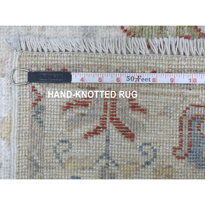 4'2" x 6'0" New Hand Knotted Ivory Wool Rectangle Oriental Rug - MOA10267076