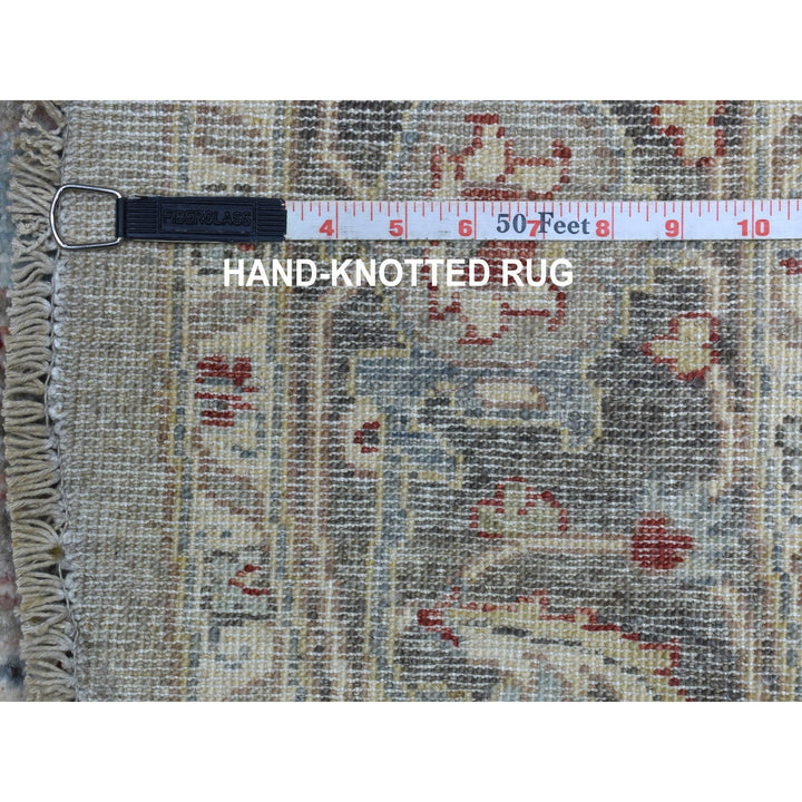 5'8" x 5'9" New Hand Knotted Grey Wool Round Oriental Rug - MOA10267189