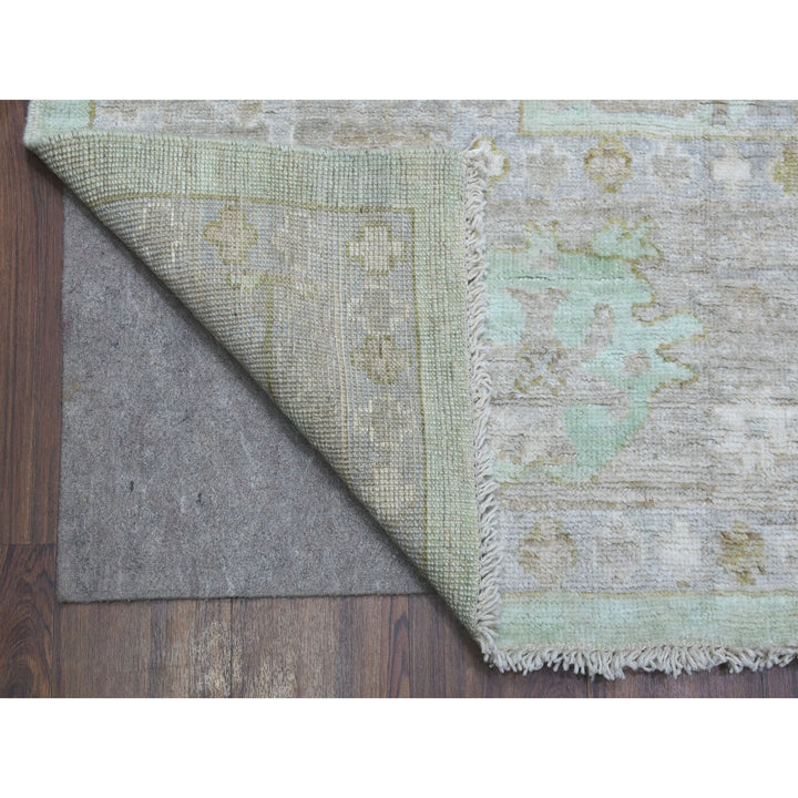 9'9" x 13'2" New Hand Knotted Green Wool Rectangle Oriental Rug - MOA10267199