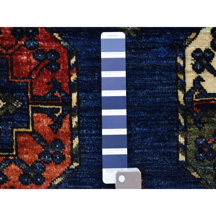 5'0" x 6'10" New Hand Knotted Blue Wool Rectangle Oriental Rug - MOA10267214