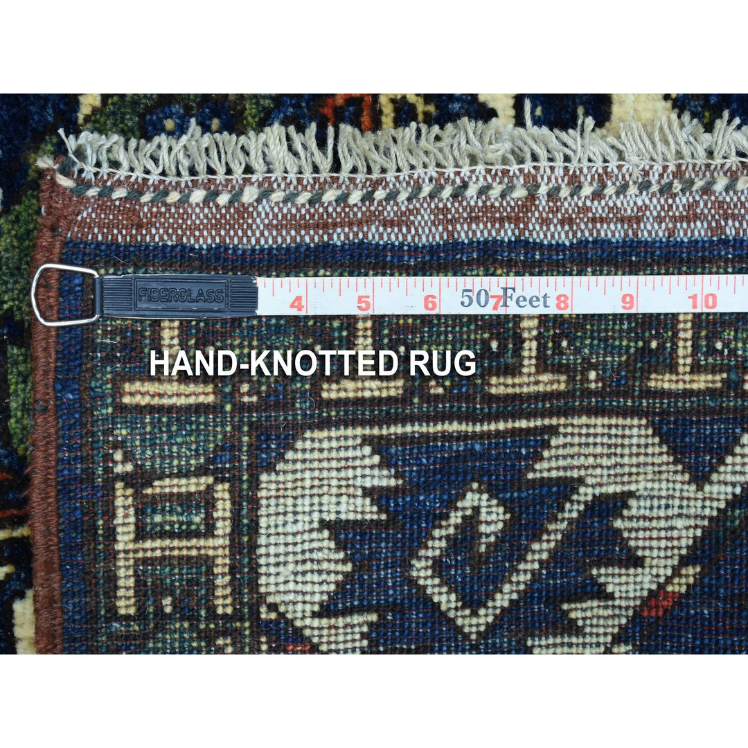 5'0" x 6'10" New Hand Knotted Blue Wool Rectangle Oriental Rug - MOA10267214